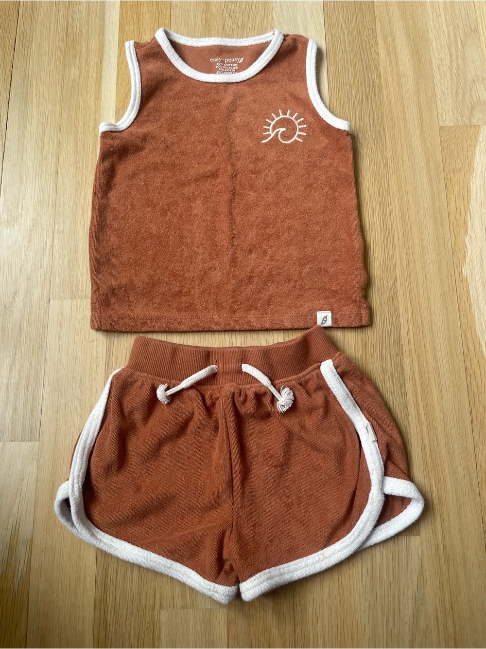 Easy Peasy Rust Terry Tank & Shorts Set